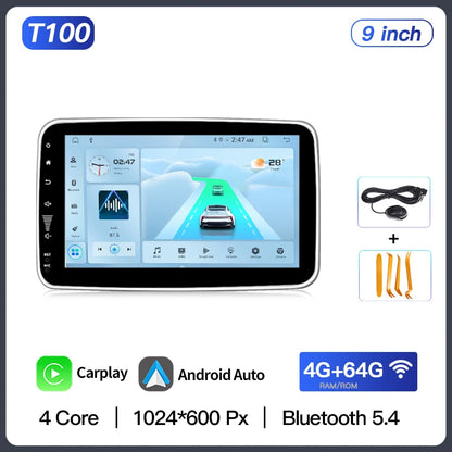 1Din 9inch 10inch Android13 Carplay Android Auto WIFI Bluetooth Car Radio Multimedia Video Player  GPS Navi Universal Screen BT