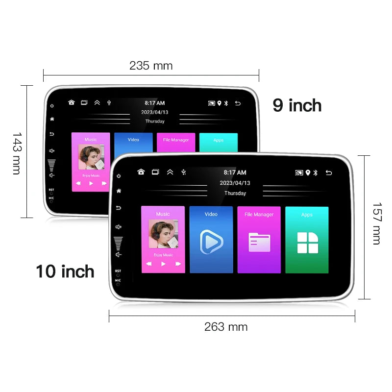 1Din 9inch 10inch Android13 Carplay Android Auto WIFI Bluetooth Car Radio Multimedia Video Player  GPS Navi Universal Screen BT